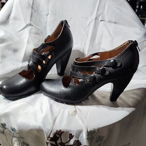 Miz Mooz Black Strappy Heels